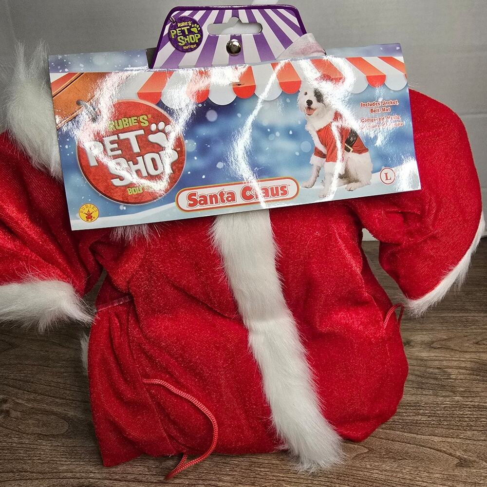 Rubies Pet Shop Santa Claus Dog Costume sz Large